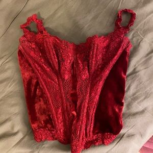 victoria's secret red corset top